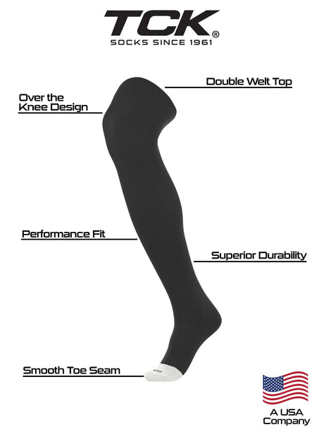 TCK Prosport - Long Over the Knee Socks for Baseball - Adult Sizes