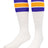 TCK Purple/Gold / Large Retro Tube Socks 3 Stripes Over the Calf