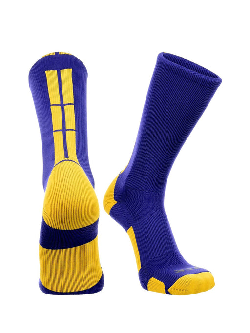 TCK Purple/Gold / X-Large Baseline 3.0 Athletic Crew Socks Adult Sizes Team Colors