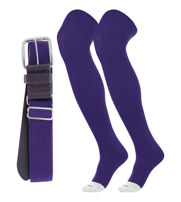 TCK Purple / Large Pro Plus Performance Sports Belt and Socks Combo Over the Knee