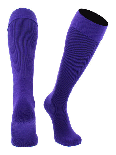 TCK Purple / Medium Soccer Socks Youth Toddler Adult Fold Down Top MS Multisport Tube Socks
