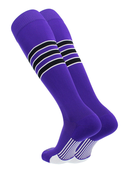TCK Purple/White/Black / X-Large Elite Performance Baseball Socks Dugout Pattern D