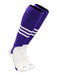TCK Purple/White / Large Baseball Stirrup Socks with Stripes Pattern B