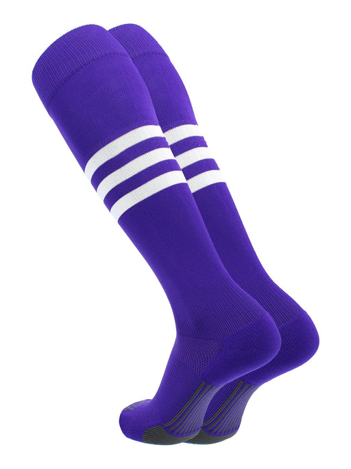 TCK Purple/White / Large Elite Performance Baseball Socks Dugout Pattern B