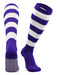 TCK Purple/White / Large Striped Rugby Socks