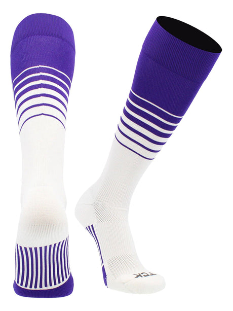 Elite Breaker Striped Socks: Extra Stretch for Shin Guards & Comfort