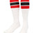 TCK Red/Black / Large Retro Tube Socks 3 Stripes Over the Calf