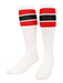 TCK Red/Black / Large Retro Tube Socks 3 Stripes Over the Calf