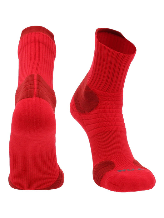 TCK Red / Large Basketball Half Crew Socks Crossover Multisport