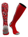 TCK Red / Medium Long Digital Camo Baseball Socks