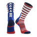 TCK Red/White/Blue / Large USA Flag Socks Old Glory Crew Length