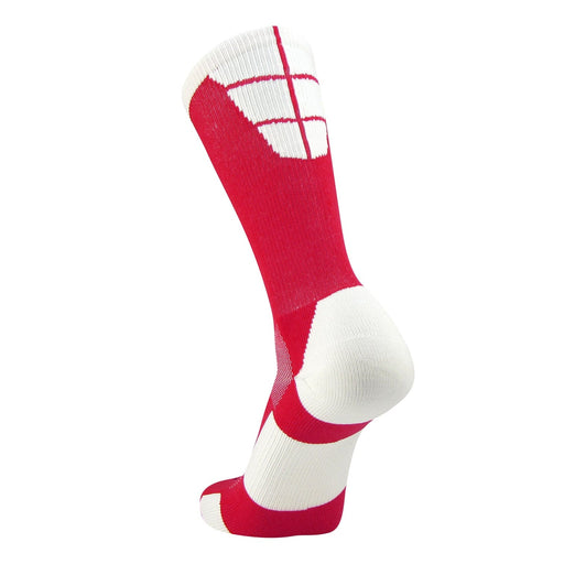 TCK Red/White / X-Large Crew Length Football Socks