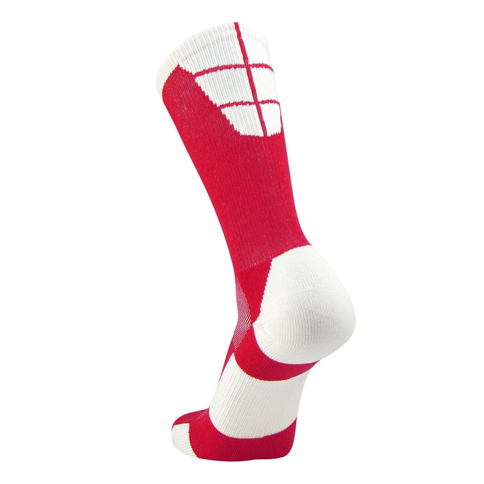 TCK Red/White / X-Large Crew Length Football Socks