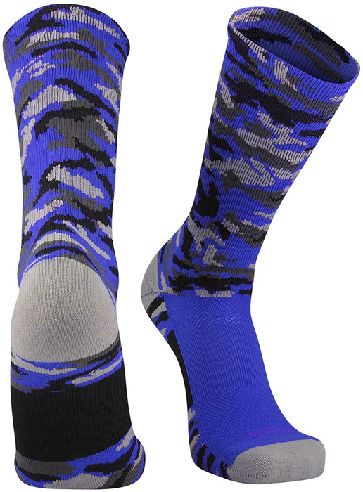 TCK Royal Camo / X-Large Elite Sports Socks Woodland Camo Crew