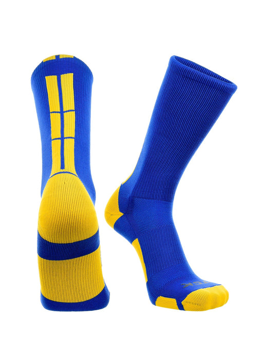 TCK Royal/Gold / Large Baseline 3.0 Athletic Crew Socks Adult Sizes Team Colors