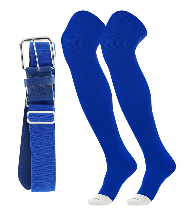 TCK Royal / Large Pro Plus Performance Sports Belt and Socks Combo Over the Knee