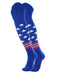 TCK Royal/Scarlet/White / Large USA Freedom Baseball Socks Long Over the Knee