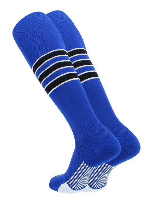 TCK Royal/White/Black / X-Large Elite Performance Baseball Socks Dugout Pattern D