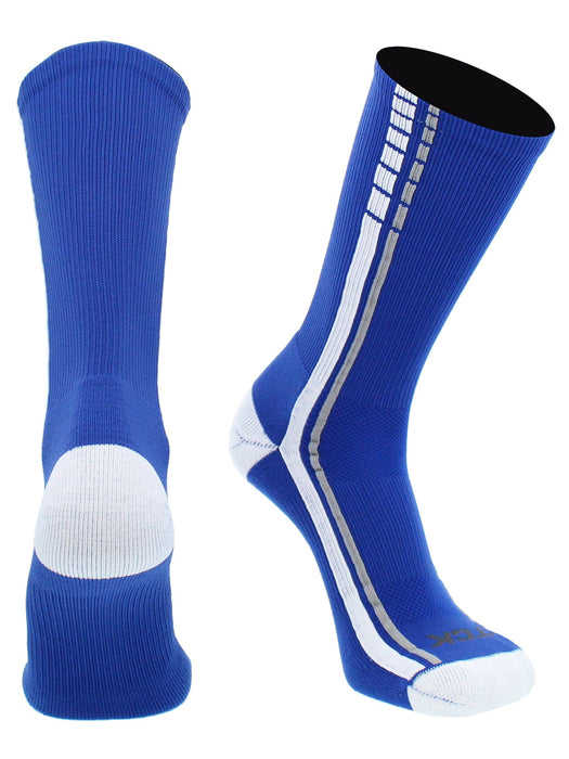 TCK Royal/White/Grey / Large Turbo Crew Athletic Sports Socks