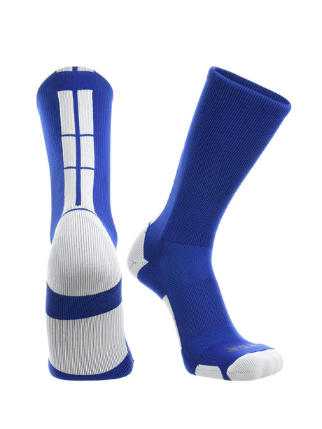 TCK Royal/White / Large Baseline 3.0 Athletic Crew Socks Adult Sizes Team Colors