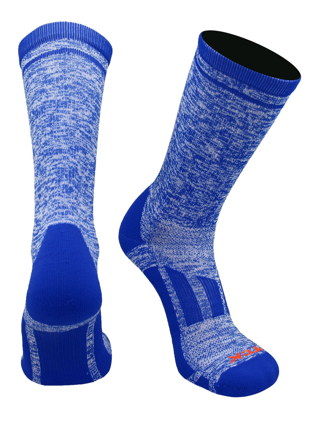 TCK Royal/White / Large Sports Heathered Crew Socks