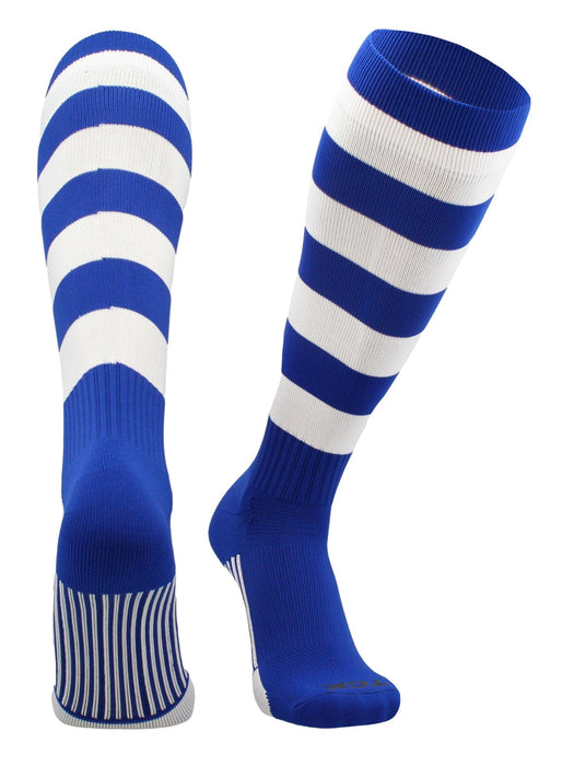 TCK Royal/White / Large Striped Rugby Socks