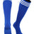 TCK Royal White / Medium European Striped Soccer Socks Fold Down Top