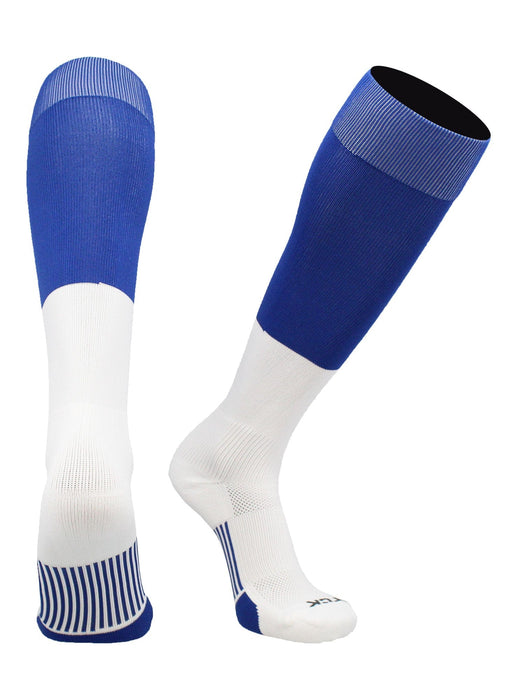 TCK Royal/White / X-Large Long Football Socks End Zone