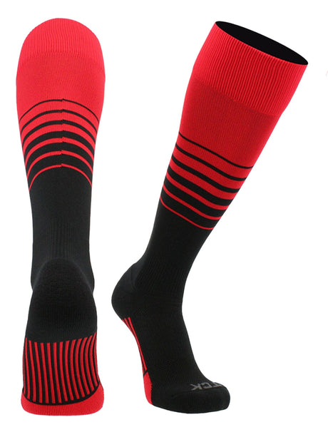 Elite Breaker Striped Socks: Extra Stretch for Shin Guards & Comfort