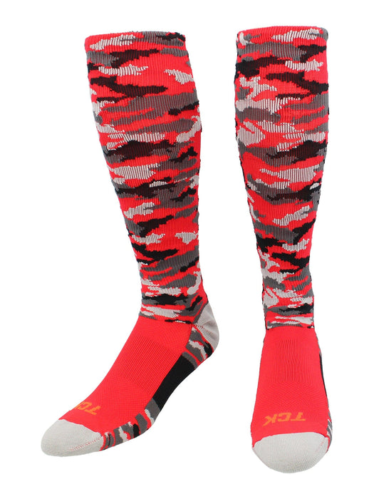 TCK Scarlet Camo / Large Elite Long Sports Socks Woodland Camo Over the Calf