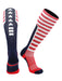 TCK Scarlet/Navy/White / Large USA Socks Patriot Over The Calf