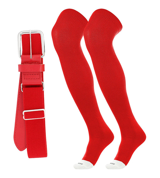 TCK Scarlet / Small Pro Plus Performance Sports Belt and Socks Combo Over the Knee