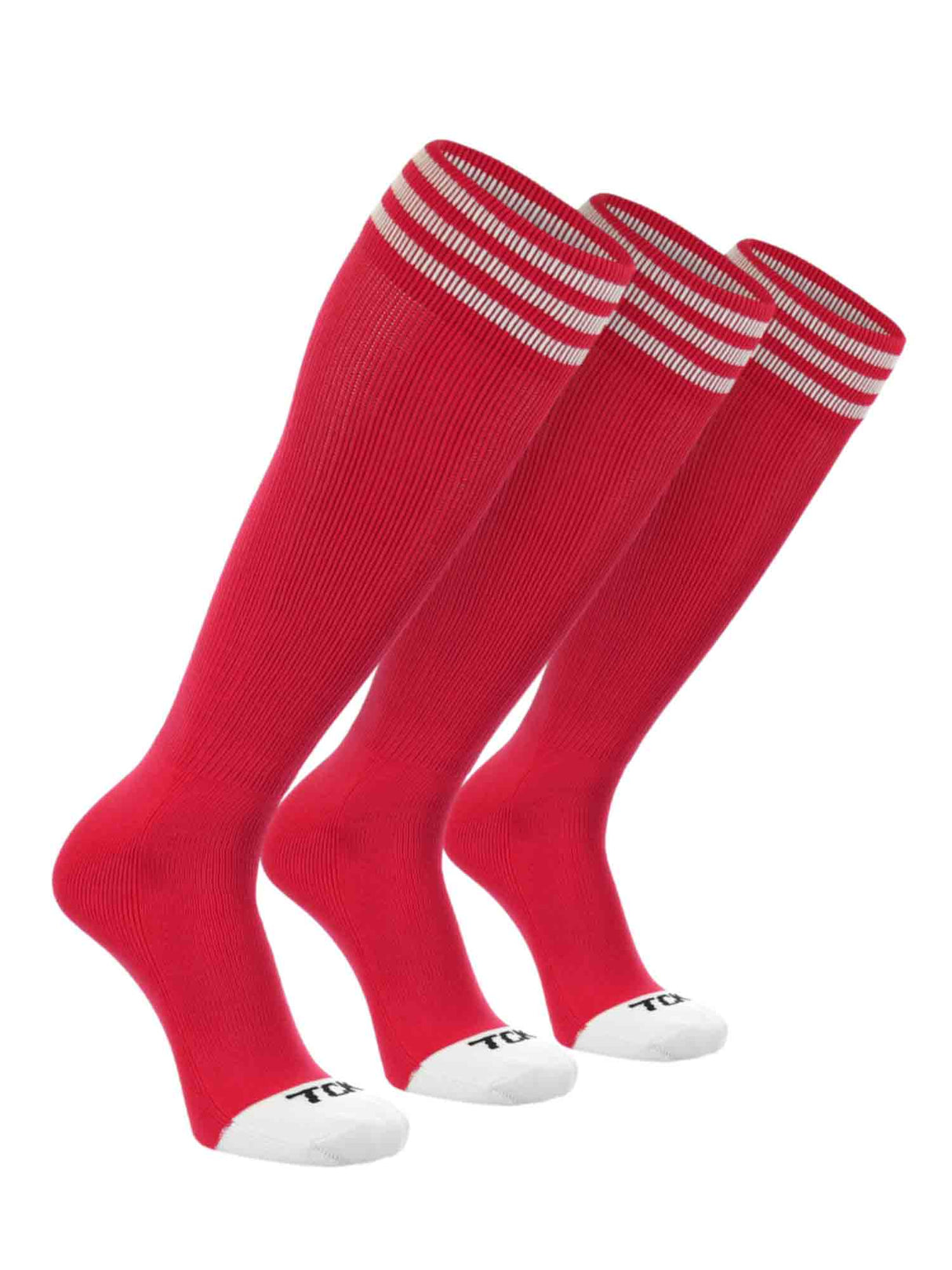 TCK Scarlet/White 3-Pack / X-Small Prosport Trio Tube Socks