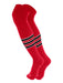 TCK Scarlet/White/Black / Large Over the Knee Baseball Socks Pattern D