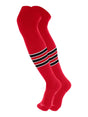 TCK Scarlet/White/Black / Large Over the Knee Baseball Socks Pattern D