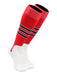 TCK Scarlet/White/Black / Small Baseball Stirrup Socks with Stripes Pattern D