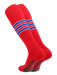 TCK Scarlet/White/Royal / X-Large Elite Performance Baseball Socks Dugout Pattern D