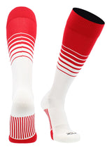 Elite Breaker Striped Socks: Extra Stretch for Shin Guards & Comfort