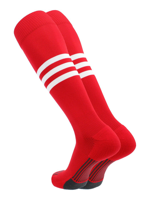 TCK Scarlet/White / X-Large Elite Performance Baseball Socks Dugout Pattern B