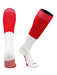 TCK Scarlet/White / X-Large Long Football Socks End Zone