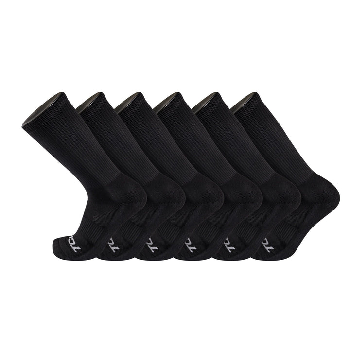 Seamless, Cushioned Crew Socks: Moisture Wicking Work & Sport