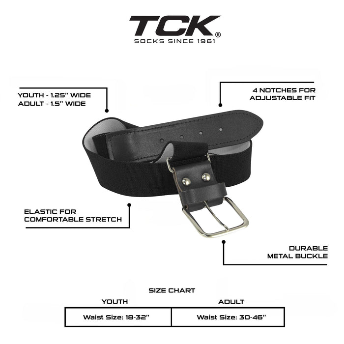 TCK Softball and Baseball Belts & Socks Combo For Youth or Adults