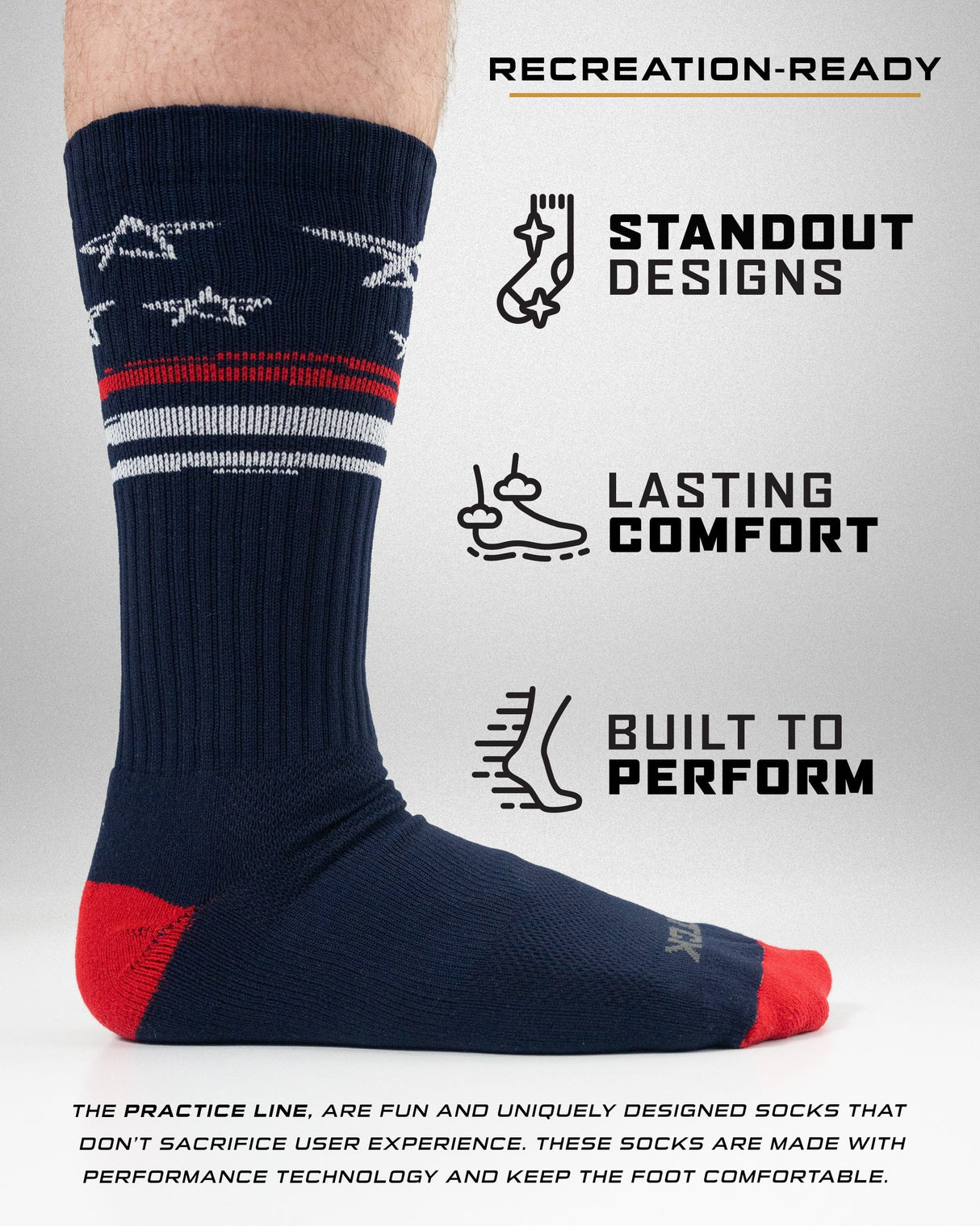 TCK Star Spangled Scribble Hand Drawn Stars Crew Socks