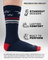 TCK Star Spangled Scribble Hand Drawn Stars Crew Socks