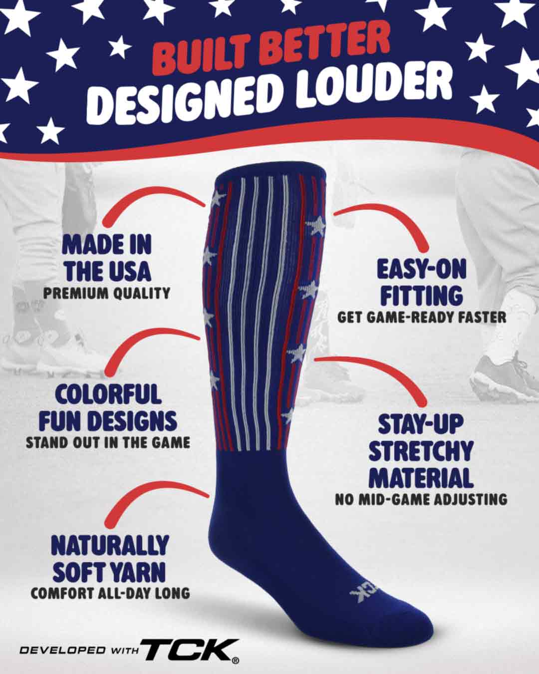 TCK Stars & Stripes Athletic Knee High Socks