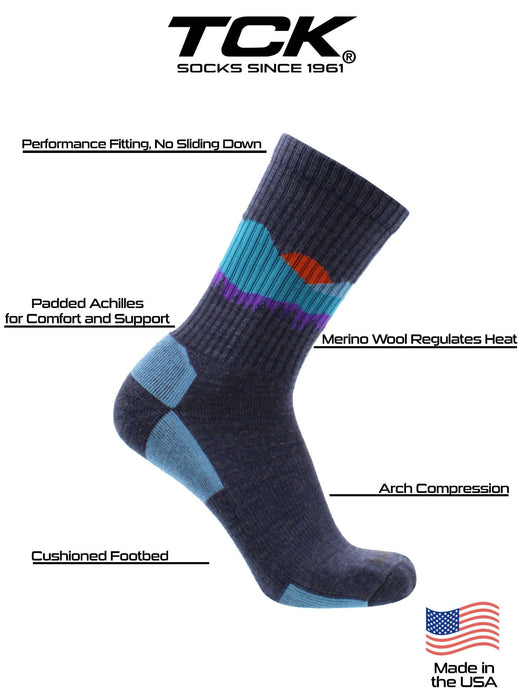 TCK Sunset Merino Wool Hiking Socks For Men & Women