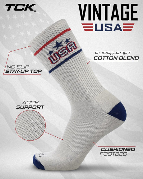 TCK TCK Vintage USA Crew Socks For Men and Women