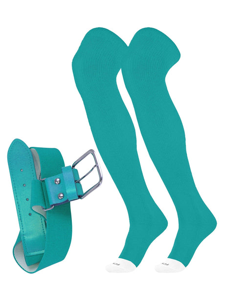 TCK Teal / X-Large Prosport Belt and Socks Combo | Over the Knee Sock