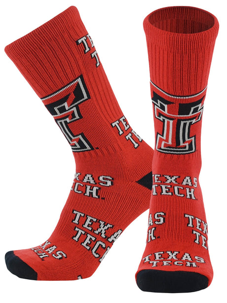 TCK Texas Tech Scarlet/Black/White / Large Texas Tech Red Raiders Mayhem Crew Socks