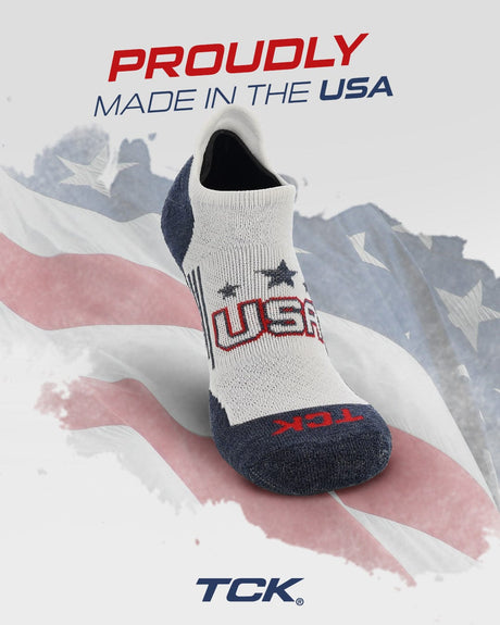 TCK Tour USA No Show Socks for Men & Women - Premium Sports Sock
